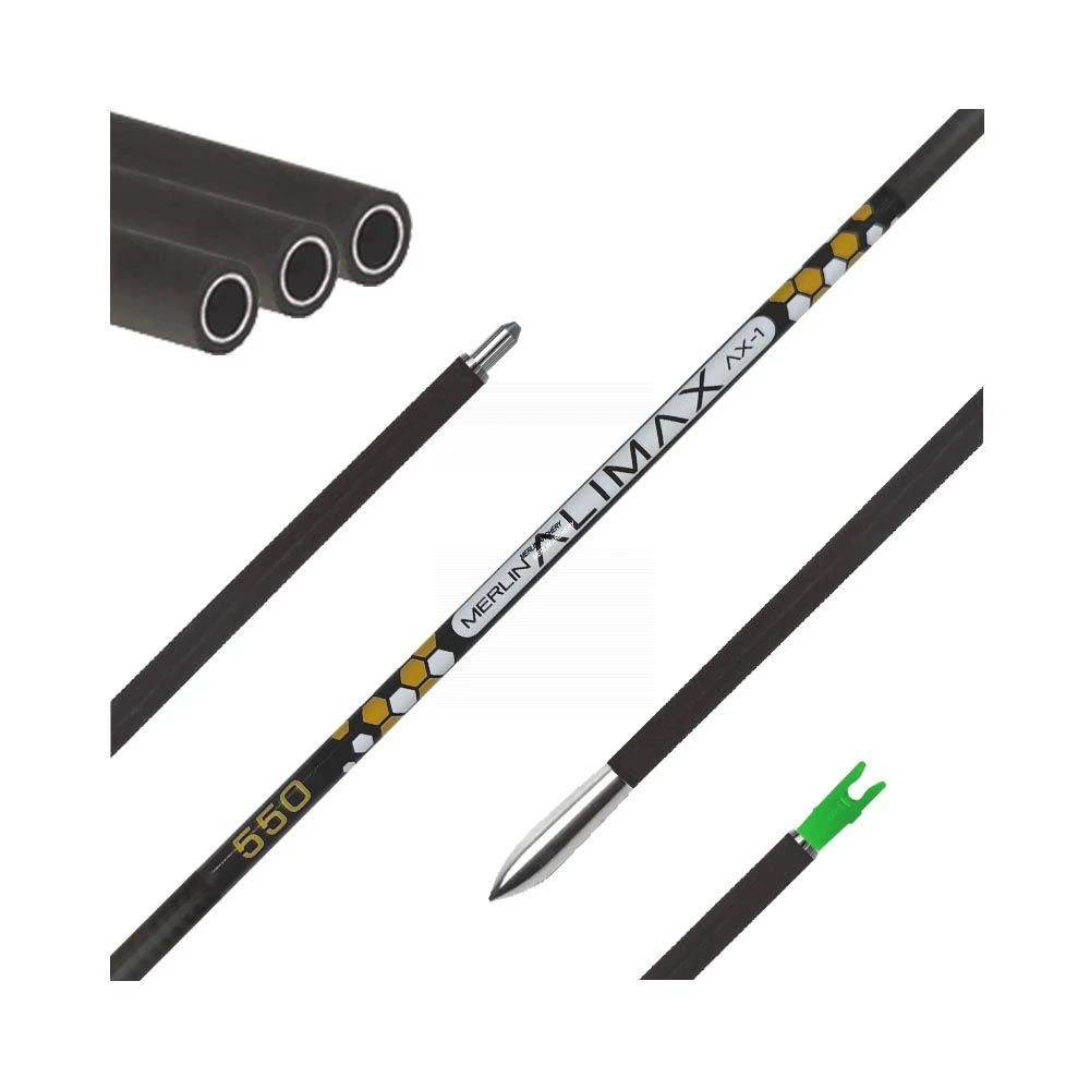 MAC Merlin Alimax Aluminium/Carbon Shafts (Inc Nocks, Pins & Points) 3 MAC Merlin Alimax Aluminium/Carbon Shafts (Inc Nocks, Pins & Points)